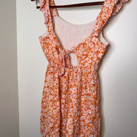 🖤Lush Orange Floral Mini Dress - Picture 6 of 6